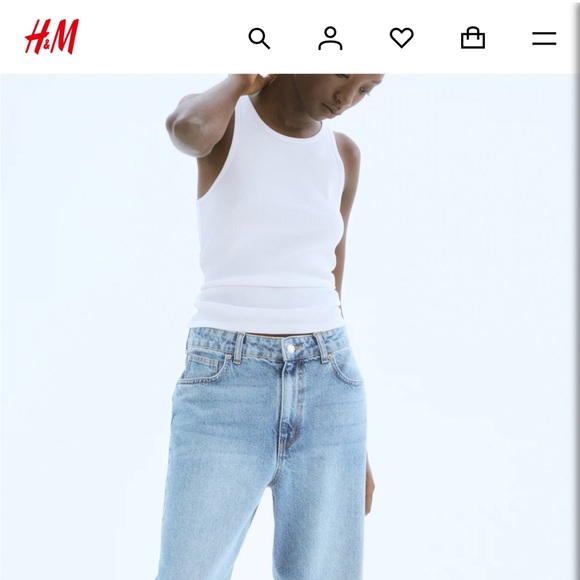 H&M Ribbed Silk-blend Tank Top - Picture 2 of 4